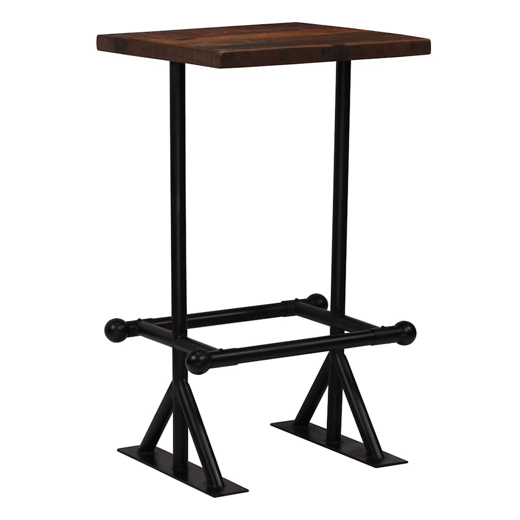Bar Table Solid Reclaimed Wood Dark Brown 60x60x107 cm