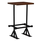 Bar Table Solid Reclaimed Wood Dark Brown 60x60x107 cm - Low Angle