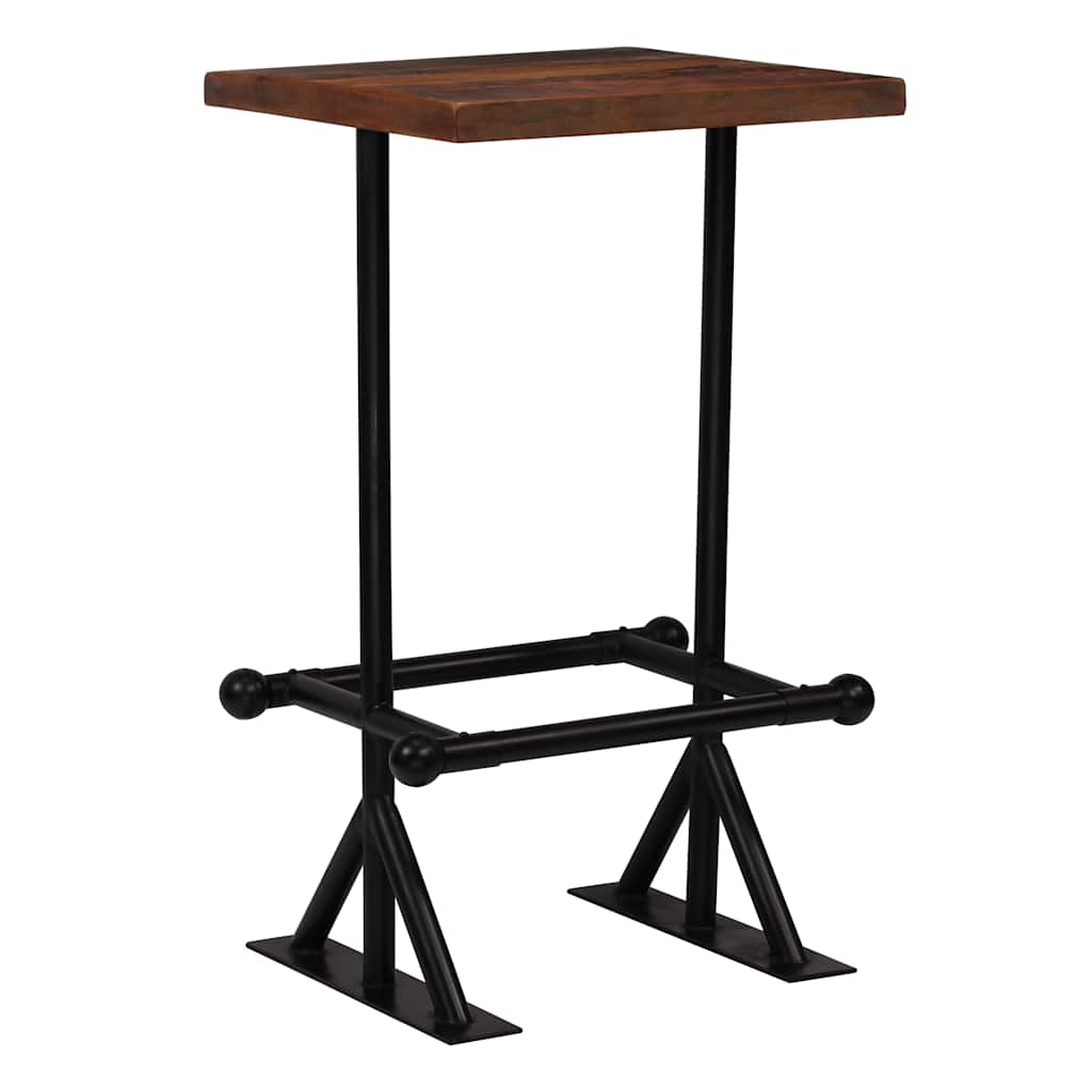 Bar Table Solid Reclaimed Wood Dark Brown 60x60x107 cm