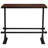 Bar Table Solid Reclaimed Wood Dark Brown 120x60x107 cm - Front View