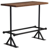 Bar Table Solid Reclaimed Wood Dark Brown 120x60x107 cm - Close-Up Angle