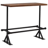 Bar Table Solid Reclaimed Wood Dark Brown 120x60x107 cm - Low Angle