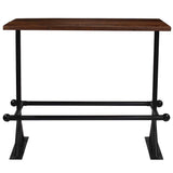 Bar Table Solid Reclaimed Wood Dark Brown 150x70x107 cm