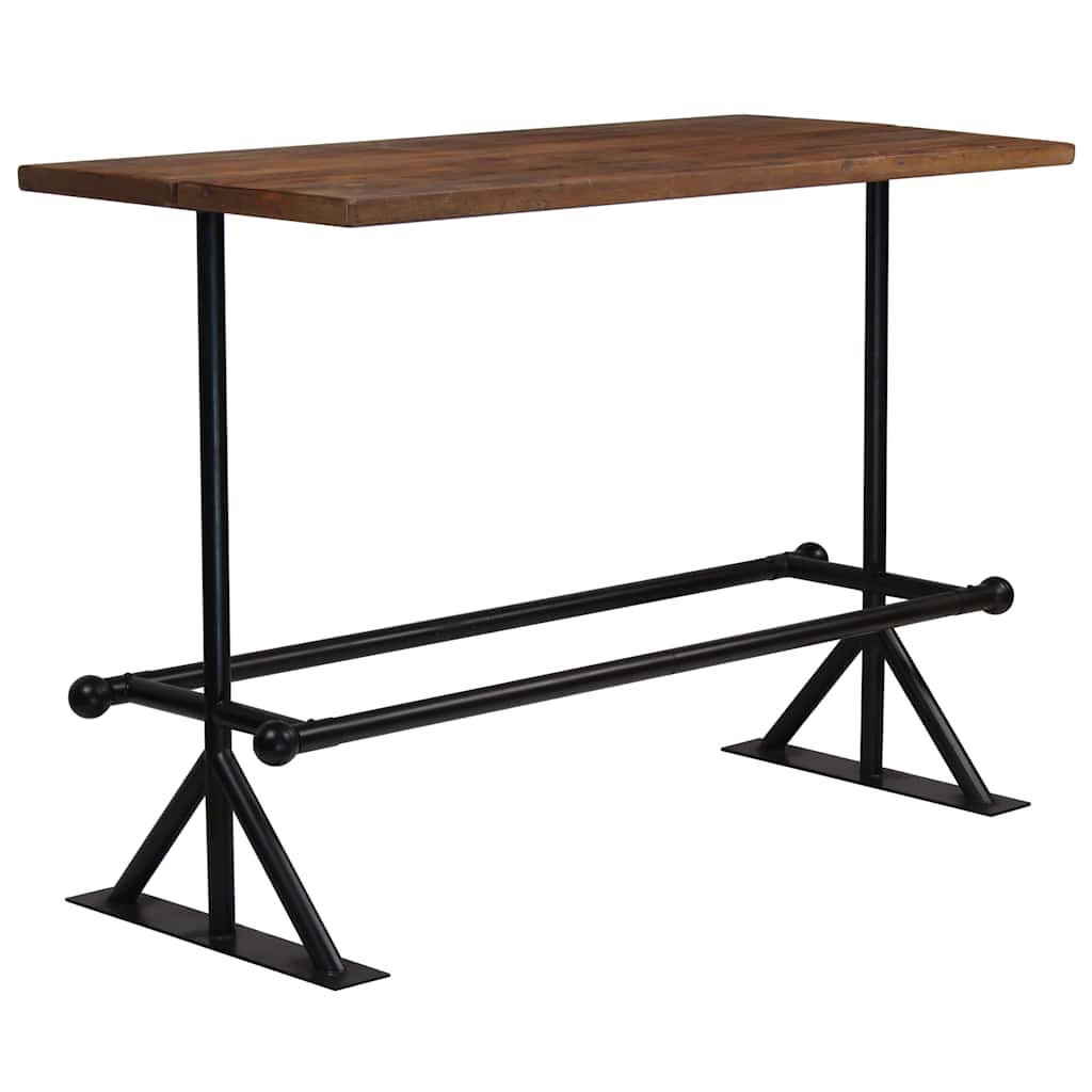 Bar Table Solid Reclaimed Wood Dark Brown 150x70x107 cm