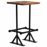 Bar Table Solid Reclaimed Wood Multicolour 60x60x107 cm - Close-Up Angle
