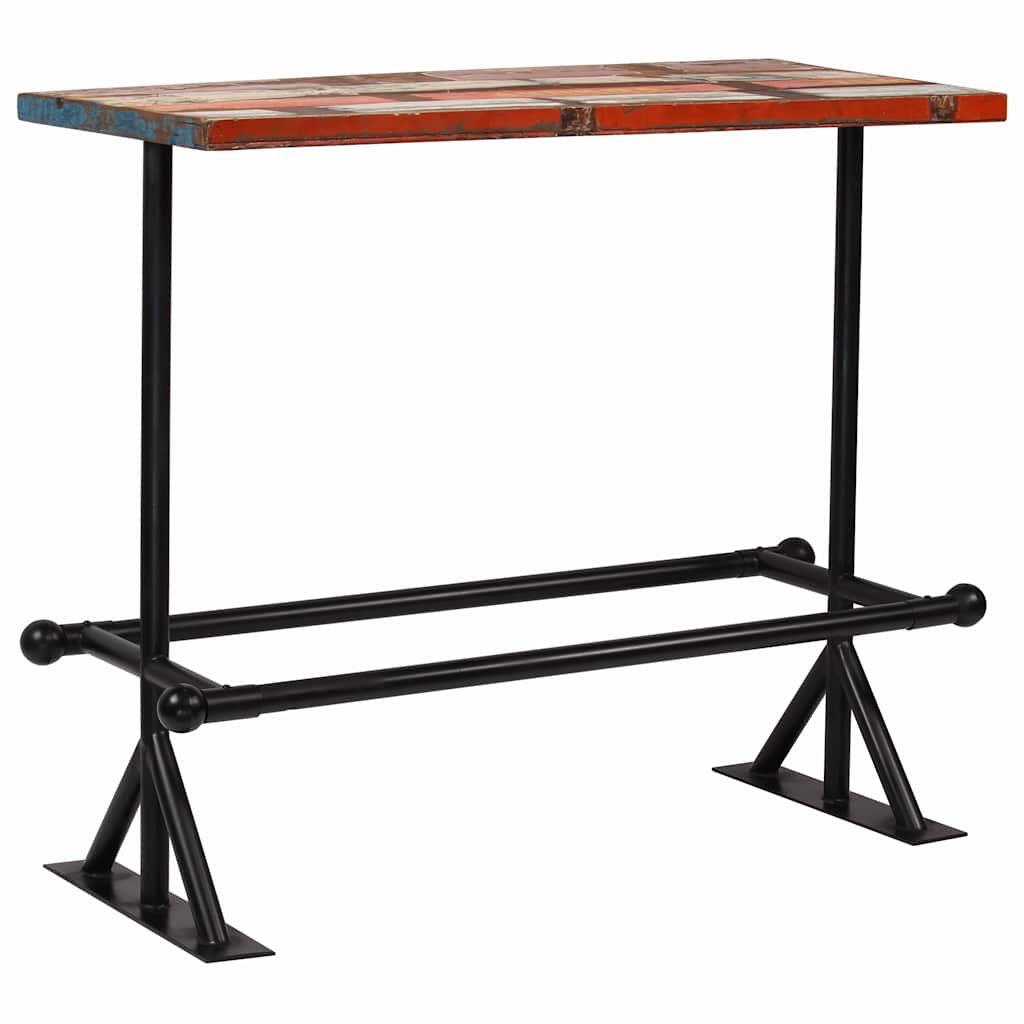 Bar Table Solid Reclaimed Wood Multicolour 120x60x107 cm