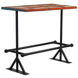 Bar Table Solid Reclaimed Wood Multicolour 120x60x107 cm - Close-Up Angle