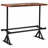 Bar Table Solid Reclaimed Wood Multicolour 120x60x107 cm - Low Angle