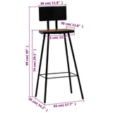 Bar Chairs 2 pcs Solid Reclaimed Wood