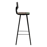 Bar Chairs 2 pcs Solid Reclaimed Wood - Side View