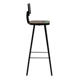 Bar Chairs 4 pcs Solid Reclaimed Wood - Side View