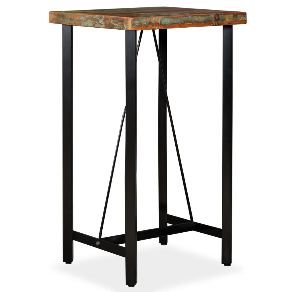 Bar Table 60x60x107 cm Solid Reclaimed Wood