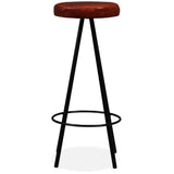 Bar Stools 4 pcs Real Leather - Top-Down View