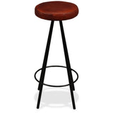 Bar Stools 4 pcs Real Leather - Top-Down View