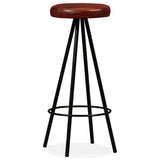 Bar Stools 4 pcs Real Leather - Low Angle