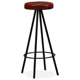Bar Stools 4 pcs Real Leather