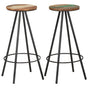 Bar Stools 2 pcs Solid Reclaimed Wood