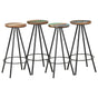 Bar Stools 4 pcs Solid Reclaimed Wood