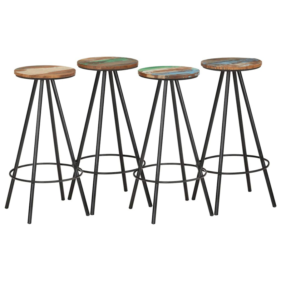 Bar Stools 4 pcs Solid Reclaimed Wood