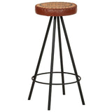Bar Stools 4 pcs Real Leather - Extra Image