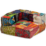 4-Seater Modular Pouffe Patchwork Fabric - Close-Up Angle