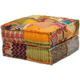 4-Seater Modular Pouffe Patchwork Fabric - Extra Image