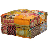 2-Seater Modular Pouffe Patchwork Fabric - Top-Down View