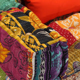 2-Seater Modular Pouffe Patchwork Fabric - Rear View