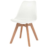 Dining Chairs 6 pcs White Plastic - Front View