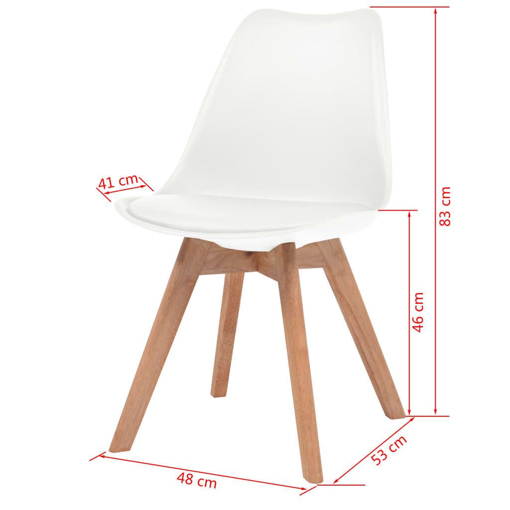 Dining Chairs 6 pcs White Plastic