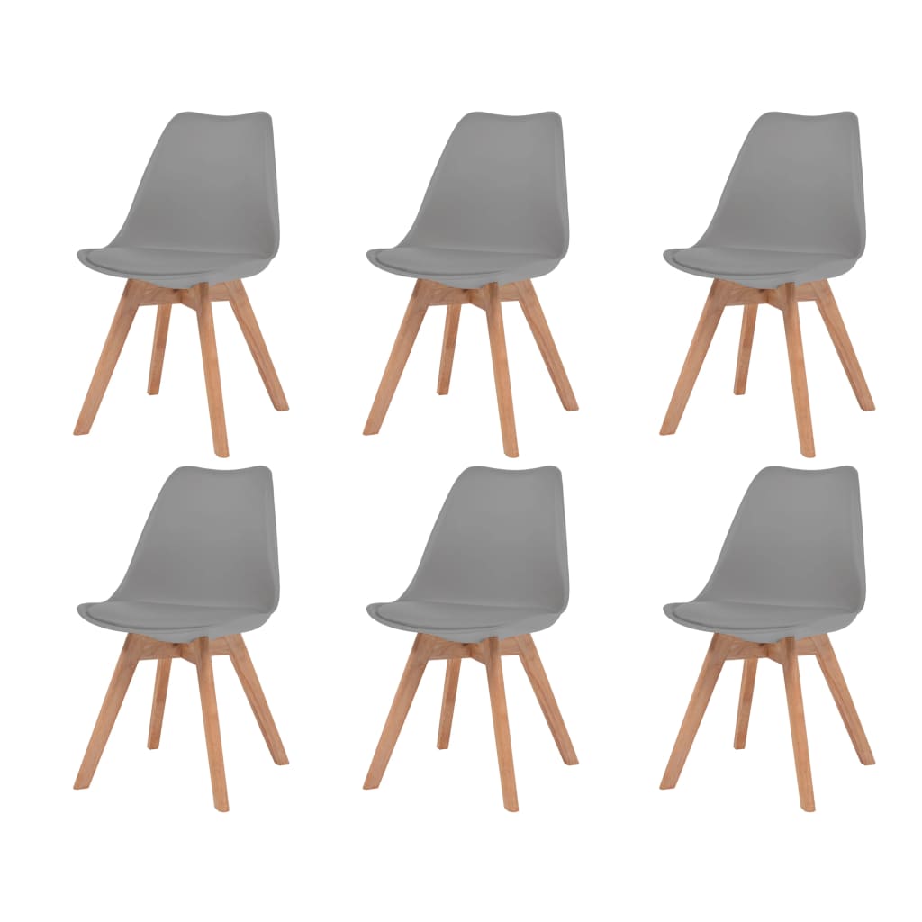 Dining Chairs 6 pcs Grey Plastic