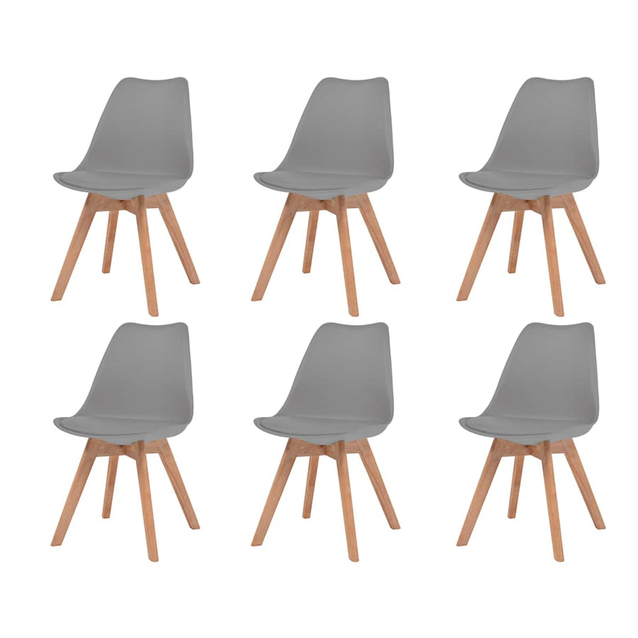Dining Chairs 6 pcs Grey Plastic