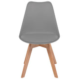Dining Chairs 6 pcs Grey Plastic - Side View