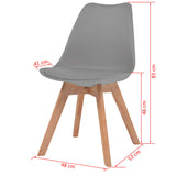 Dining Chairs 6 pcs Grey Plastic