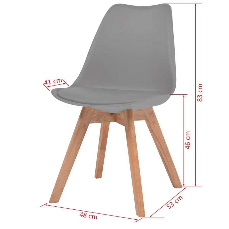 Dining Chairs 6 pcs Grey Plastic