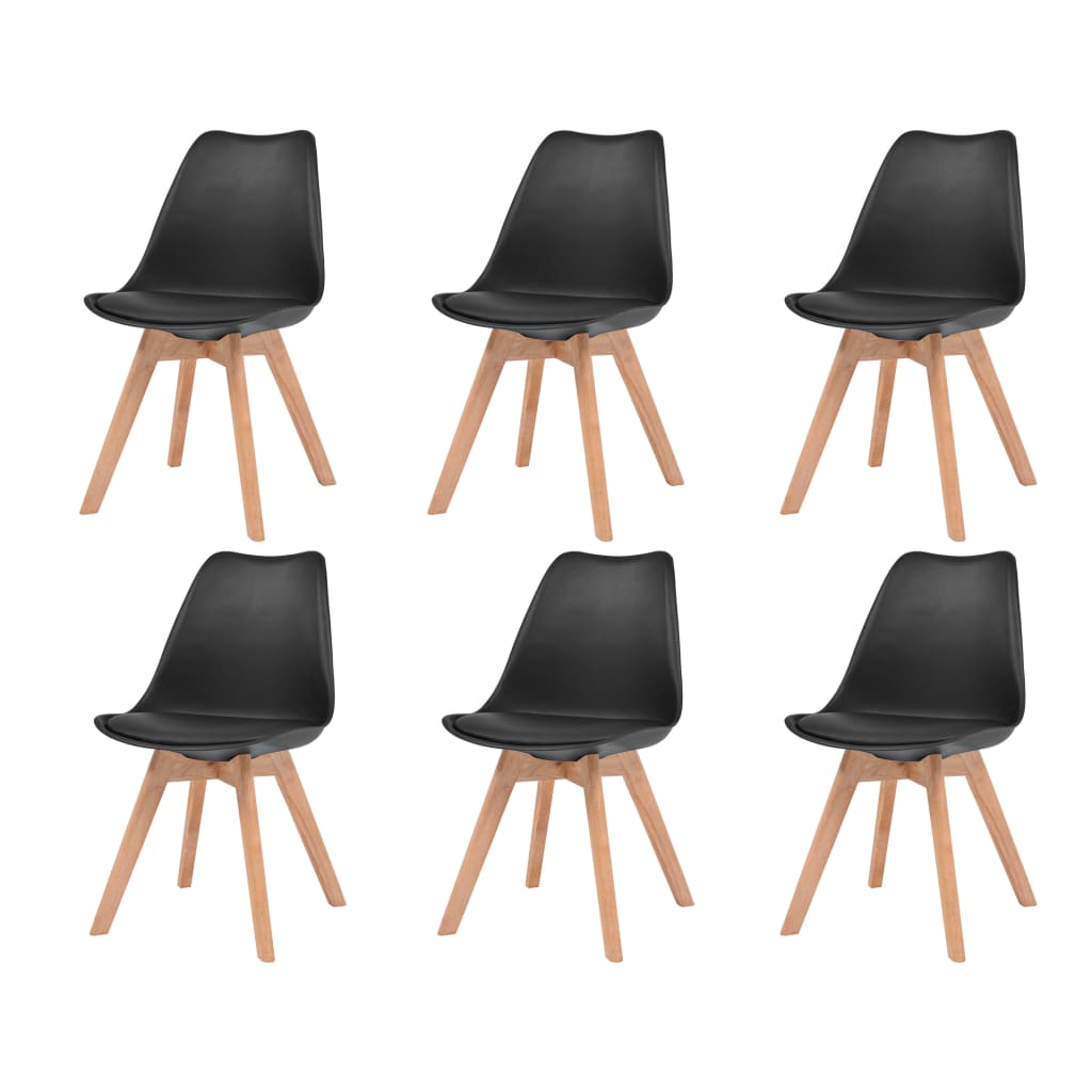 Dining Chairs 6 pcs Black Plastic