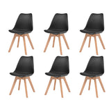 Dining Chairs 6 pcs Black Plastic