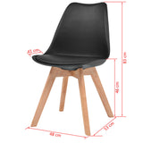 Dining Chairs 6 pcs Black Plastic