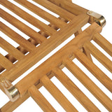 Deck Chair with Footrest Solid Teak Wood - Low Angle
