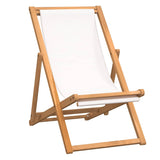 Deck Chair Teak 56x105x96 cm Cream - Front View