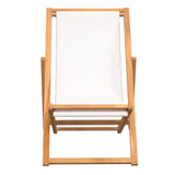 Deck Chair Teak 56x105x96 cm Cream - Side View