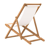 Deck Chair Teak 56x105x96 cm Cream - 45-Degree Angle