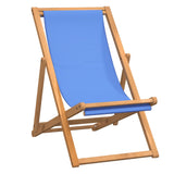 Deck Chair Teak 56x105x96 cm Blue - Front View