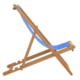 Deck Chair Teak 56x105x96 cm Blue - Top-Down View
