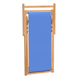 Deck Chair Teak 56x105x96 cm Blue - Rear View