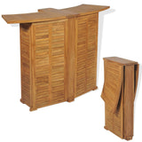 3 Piece Bistro Set with Folding Chairs Solid Teak Wood - Side View