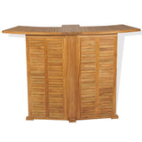 3 Piece Bistro Set with Folding Chairs Solid Teak Wood - Rear View