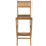 3 Piece Bistro Set with Folding Chairs Solid Teak Wood - Extra Image