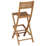 Folding Outdoor Bar Stools 2 pcs Solid Teak Wood