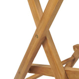 Folding Outdoor Bar Stools 2 pcs Solid Teak Wood - Low Angle